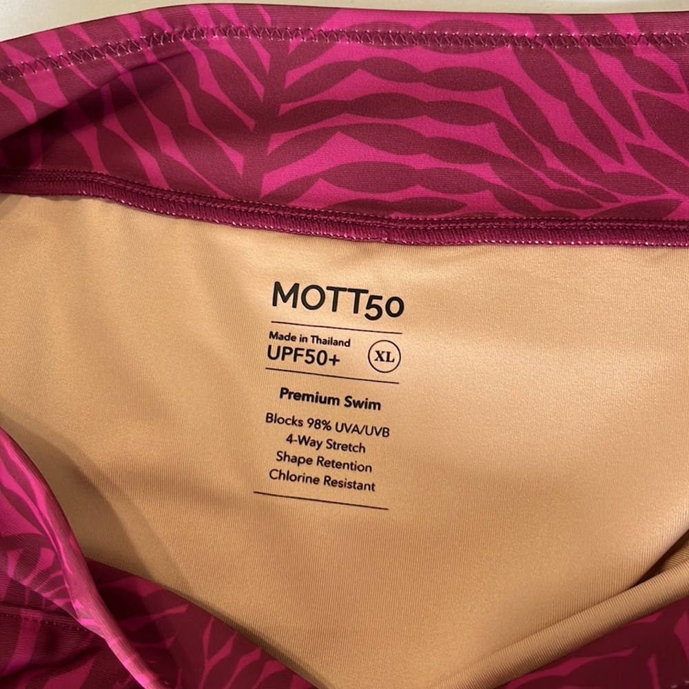 Mott 50 Joana High Rise Swim Bottom in Magenta Ocean Imprint Print - Picture 9 of 10